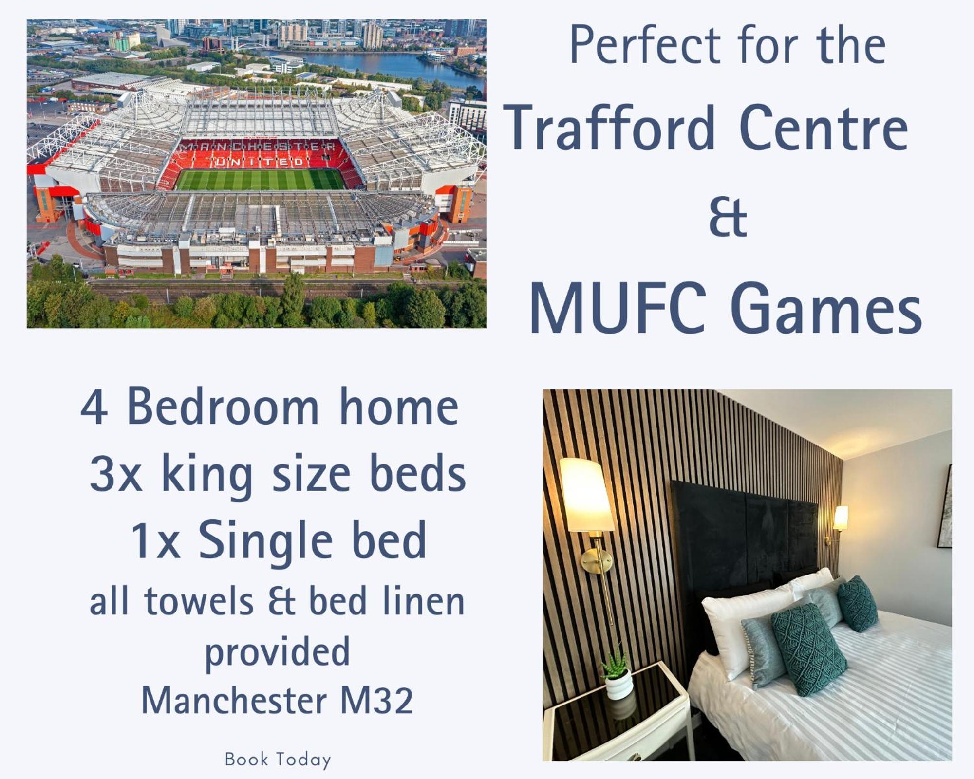 Waterside Mufc & Trafford Centre Townhouse 4 Bedroom Free Parking Manchester Exterior foto